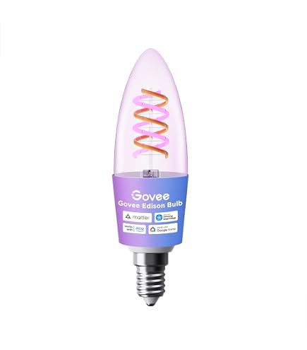 Govee Smart Edison Bulb E27, RGBWW LED Lamp ST64, 500lm, 1 Pack